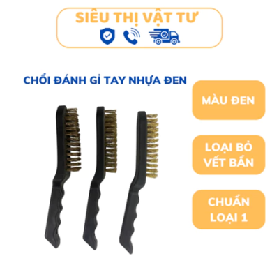 Chổi đánh gỉ cầm tay cán đen – dụng cụ làm sạch gỉ sét kim loại hiệu quả